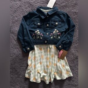 Toddler Girls Denim Jacket & Dress Set - Young Hearts 3T